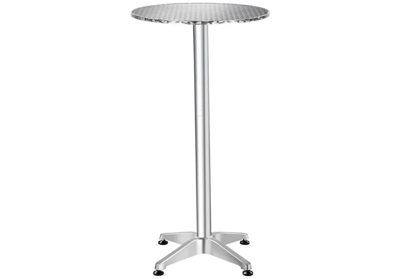 tectake Bistrotisch Frederic Höhenverstellbar Aluminium Zementsockel Silber - Bild 3