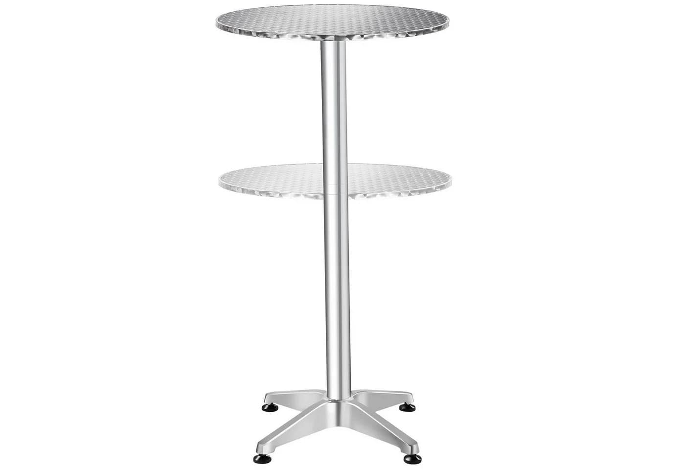 tectake Bistrotisch Frederic Aluminium höhenverstellbar silber