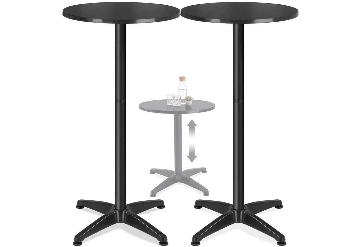 tectake Bistrotisch Frederic Schwarz Höhenverstellbar Aluminium - Bild 2