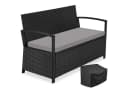 TECTAKE Gartenbank Vecchia 2-Sitzer Schwarz Polyrattan mit Stauraum Bild 2