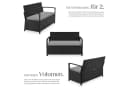 TECTAKE Gartenbank Vecchia 2-Sitzer Schwarz Polyrattan mit Stauraum Bild 3