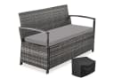 TECTAKE Gartenbank Vecchia Grau Polyrattan 2-Sitzer mit Stauraum Bild 2