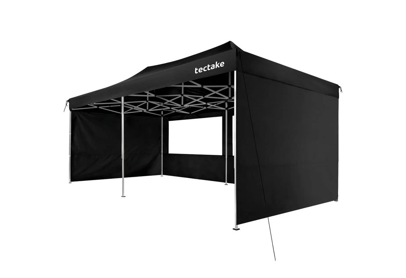 tectake Faltpavillon 6x3m Aluminium Schwarz Grau