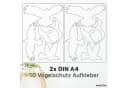 WANDKIND Vogelschutz Aufkleber Grau - 10 Sticker Selbstklebend Bild 1