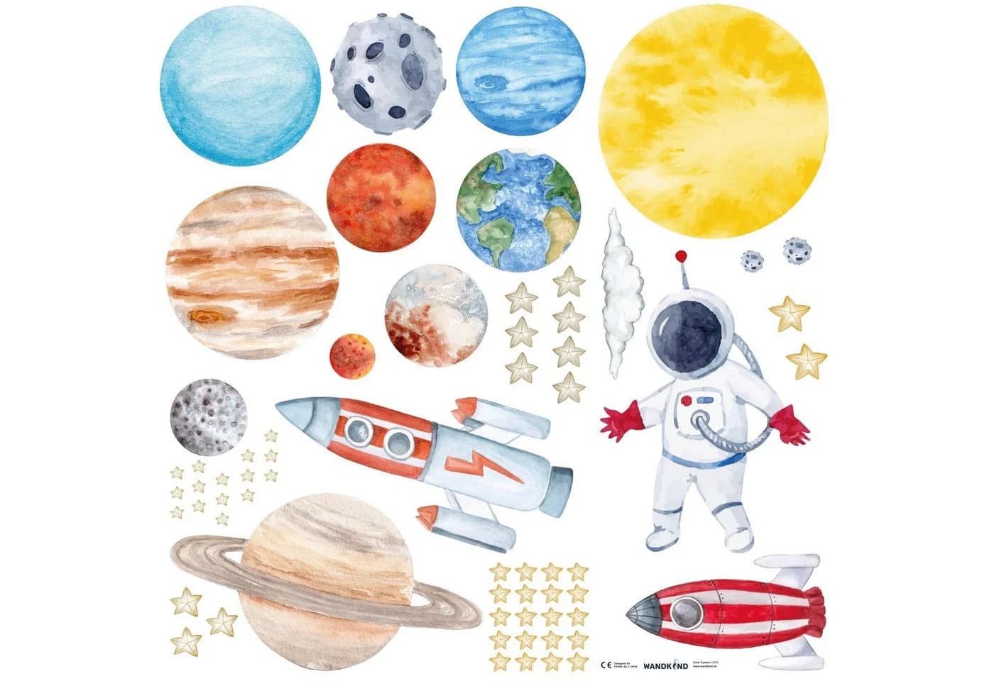 WANDKIND Wandtattoo Sonnensystem V315 Astronaut Planeten - Bild 3