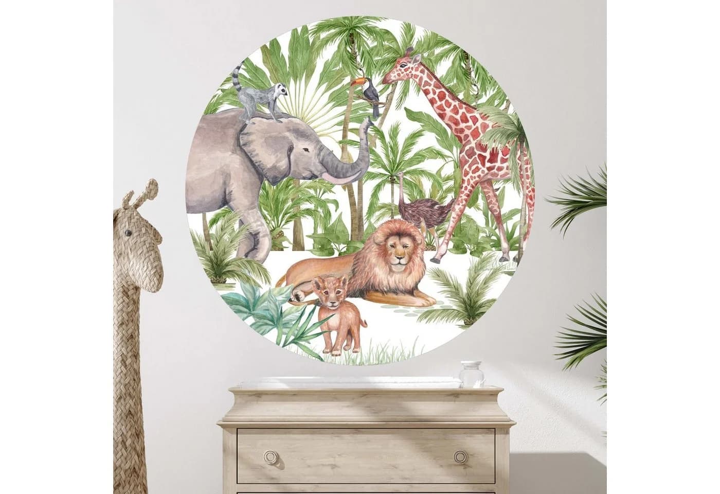 WANDKIND Wandtattoo Dschungel V348 Rund (Safari) Vinyl - Bild 2