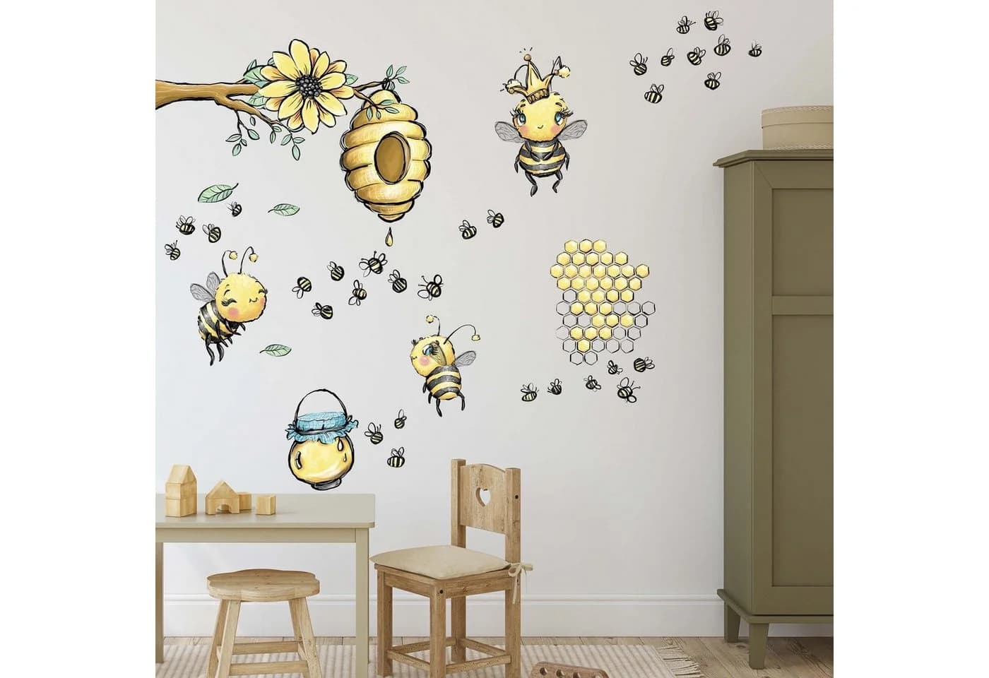 WANDKIND Wandtattoo Bienenstock mit Bienenkönigin V359 - Bild 2