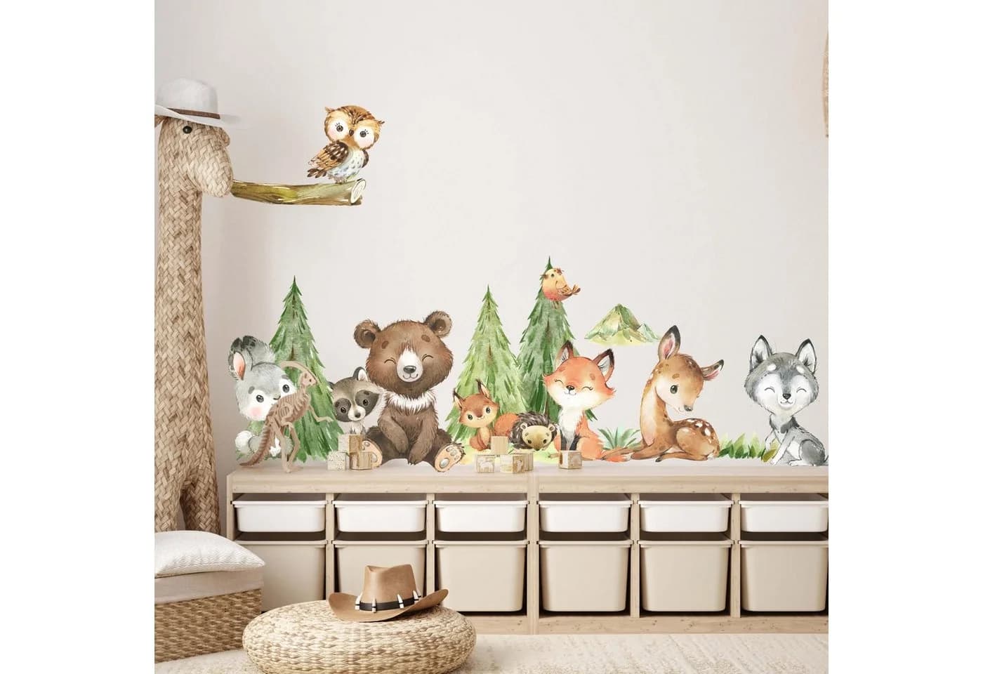 WANDKIND Wandtattoo Waldtiere V410 Abenteuer - Selbstklebend & Wieder Ablösbar