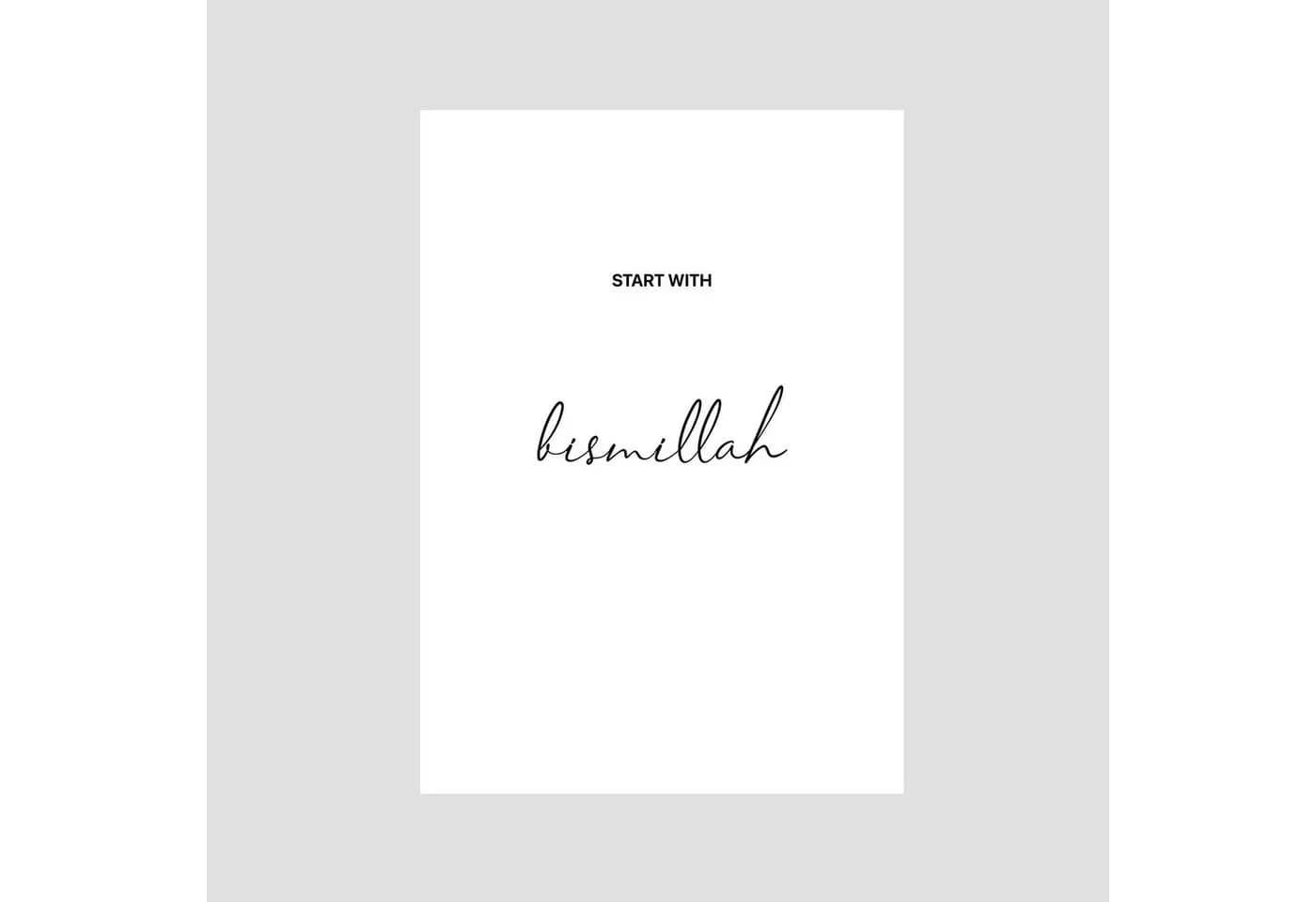 WANDKIND Poster Start with Bismillah 3er Set Premium Schwarz/Weiß - Bild 3