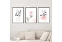 3er Set Islamische Poster Allah Rose Muhammad Kalligraphie Pastell Bild 2