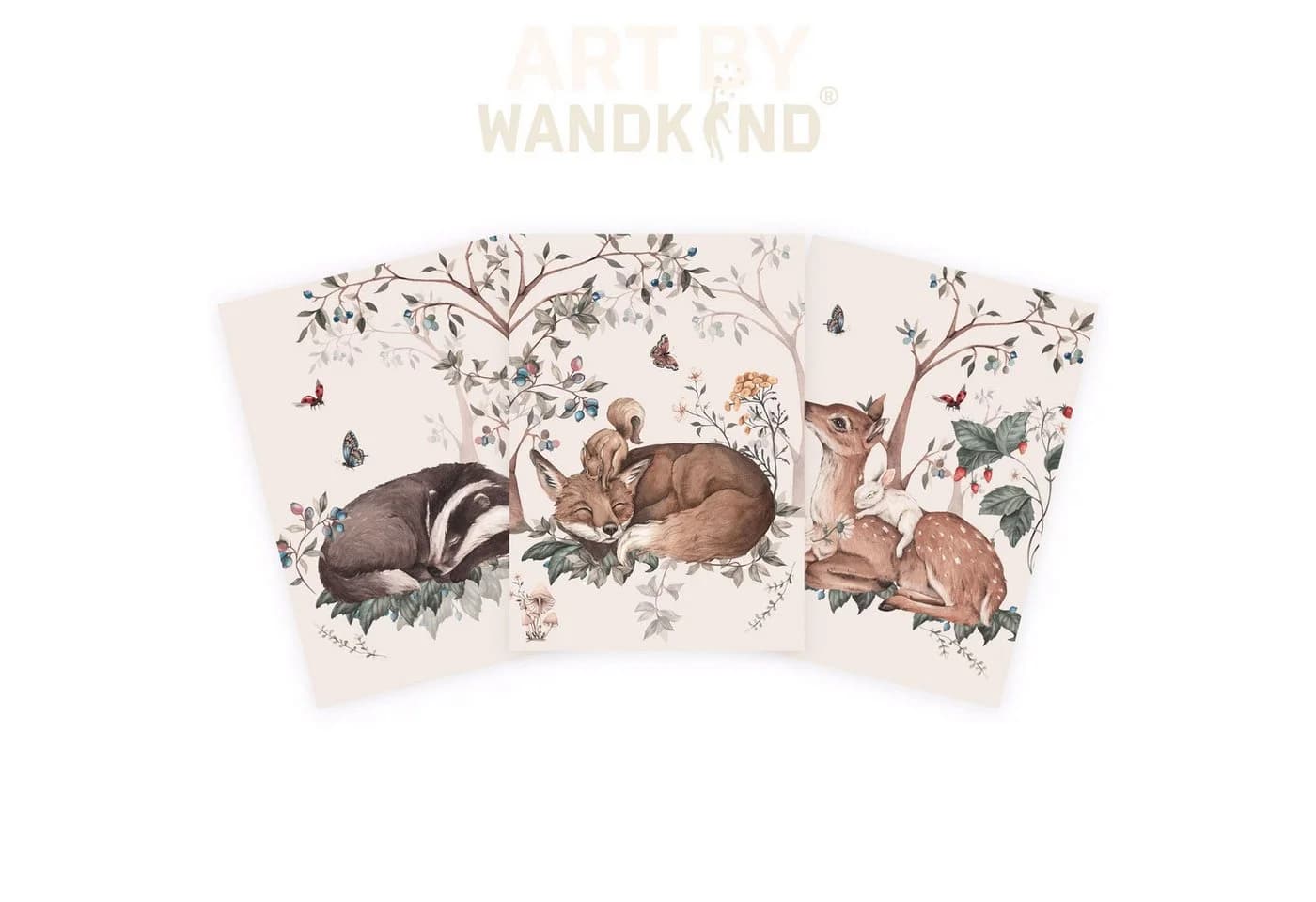 WANDKIND Poster Schlafende Waldtiere 3er Set - Bild 3