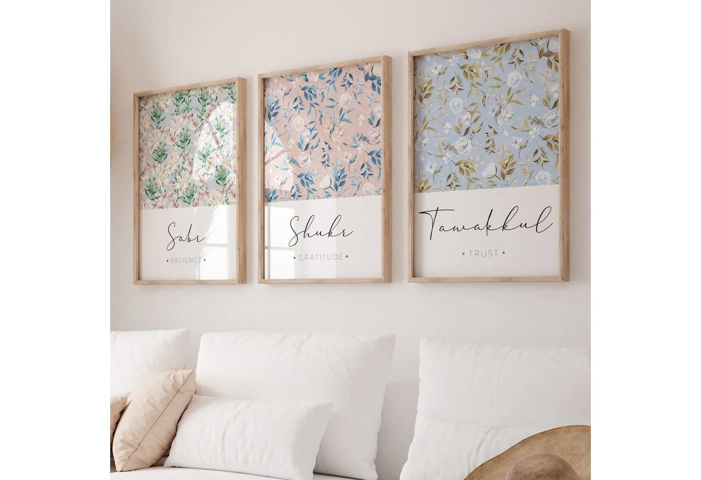 WANDKIND Poster Set Sabr, Tawakkul & Shukr mit Holzrahmen - Bild 2