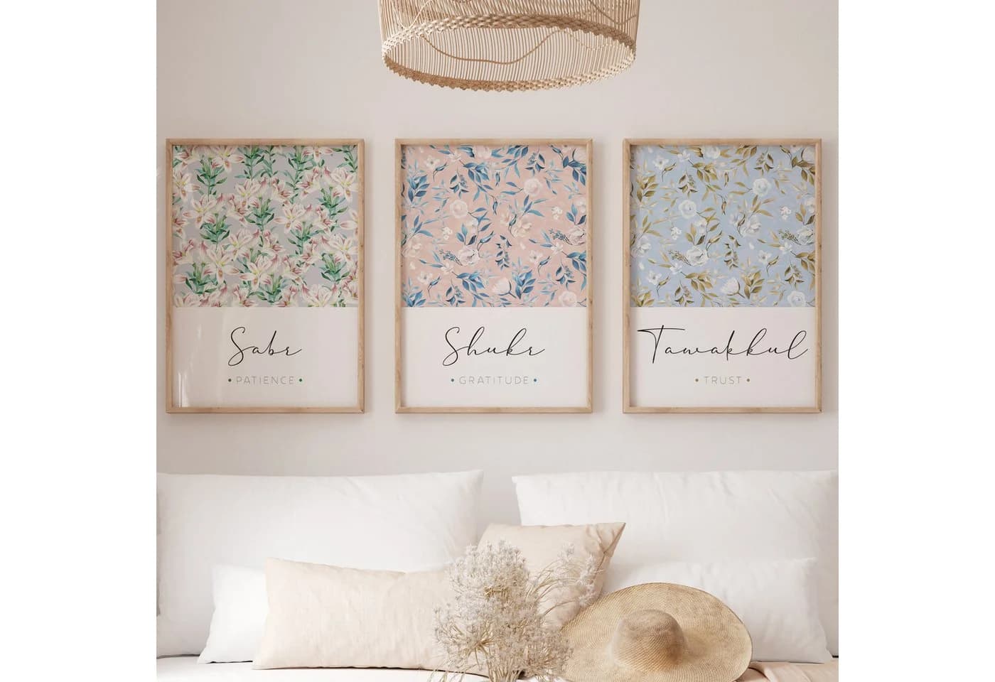 WANDKIND Poster Set Sabr, Tawakkul & Shukr mit Holzrahmen - Bild 3