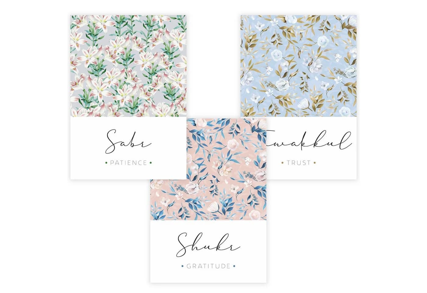 WANDKIND Poster Set Sabr, Tawakkul & Shukr mit Holzrahmen - Bild 4