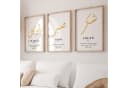 WANDKIND Poster Set Sabr Tawakkul Shukr Premium Holzrahmen Gold Weiß Bild 2