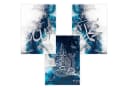 WANDKIND Poster Set Allah Kalima Muhammad Blau Silber Holzrahmen Bild 4