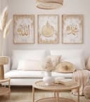 WANDKIND Poster Allah & Muhammad Set Premium IP719, Islamische Poster Gold/Weiß Bild 2