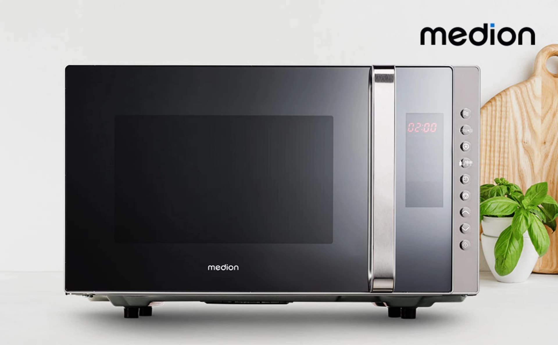 MEDION Mikrowelle MD 17495 mit Grill und Heißluft silber