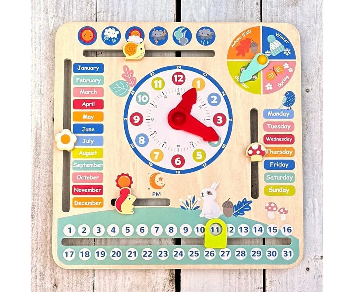 Zayno Kalenderuhr "My Calendar" Beige/Bunt Lernspielzeug