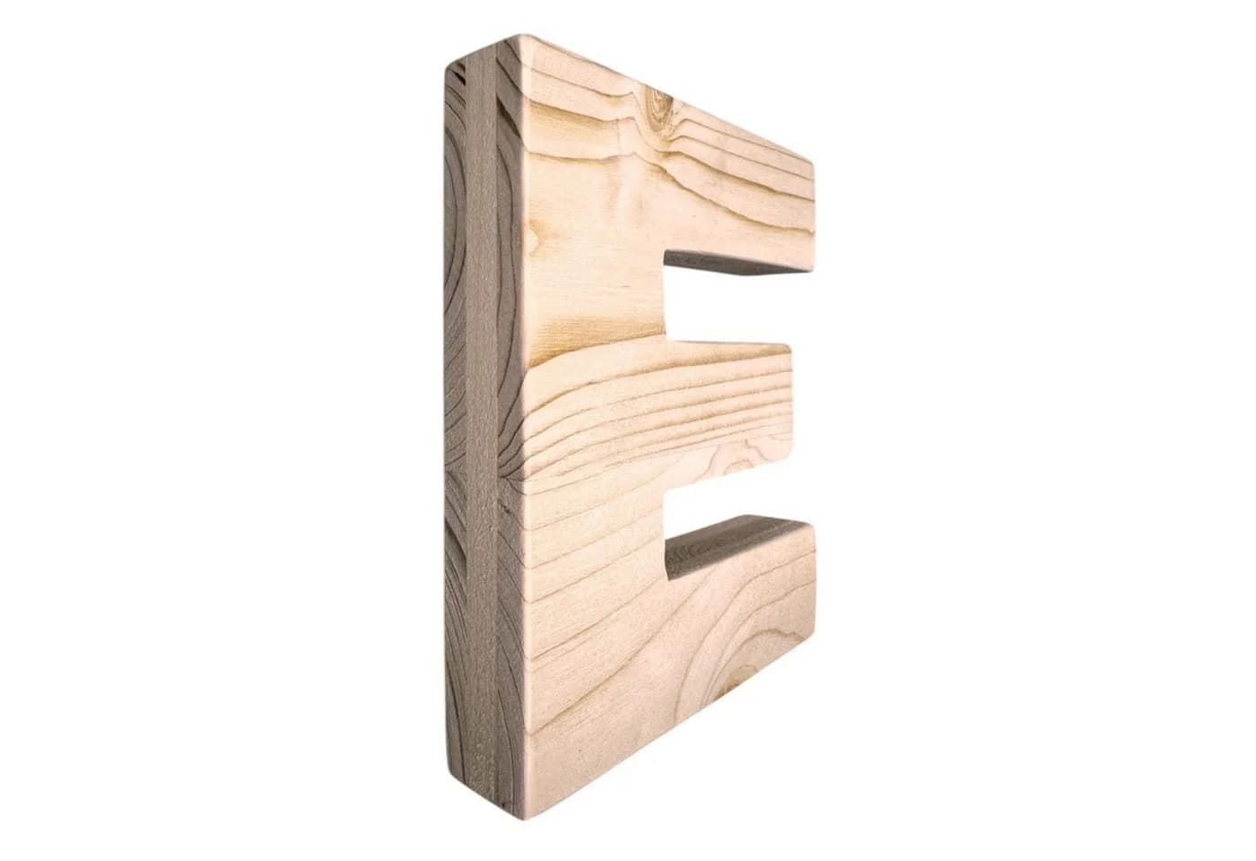 Zayno Deko-Buchstaben Holzbuchstabe "E" aus massivem Fichtenholz - Bild 2