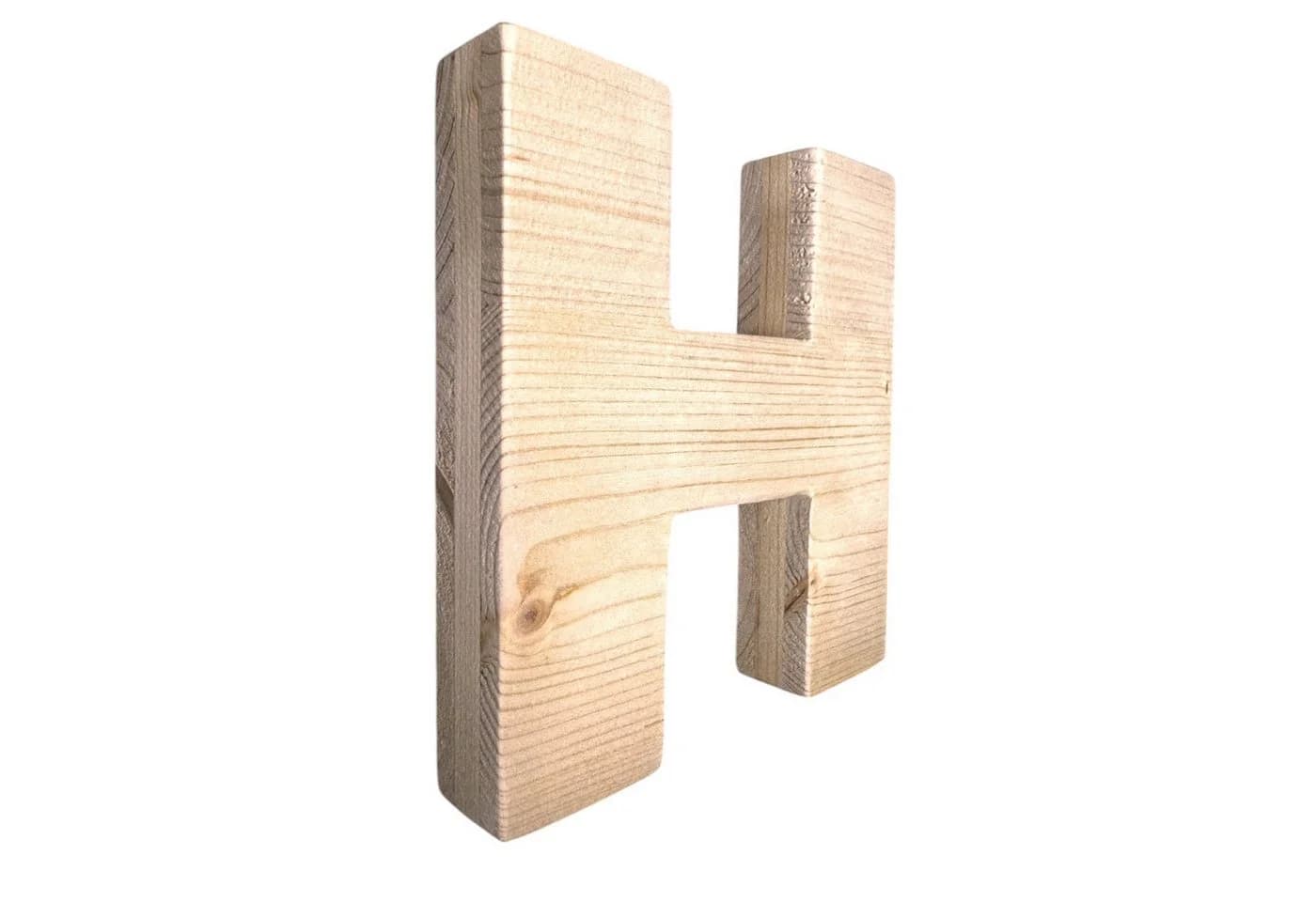 Zayno Deko-Buchstaben Holzbuchstabe "H" aus massivem Fichtenholz - Bild 2