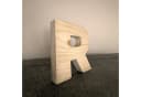 Zayno Deko-Buchstabe 'R' aus massivem Fichtenholz Bild 1