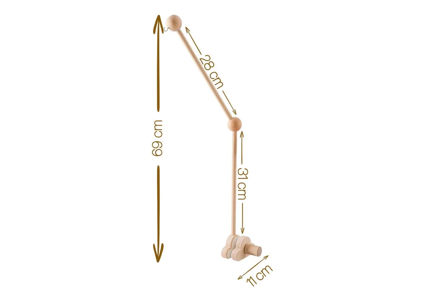 Zayno Mobilehalterung Wolke aus Holz Natur 69cm
