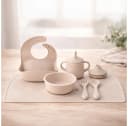 Zayno Kindergeschirr-Set 8-tlg. Silikon Beige BPA-frei Bild 1