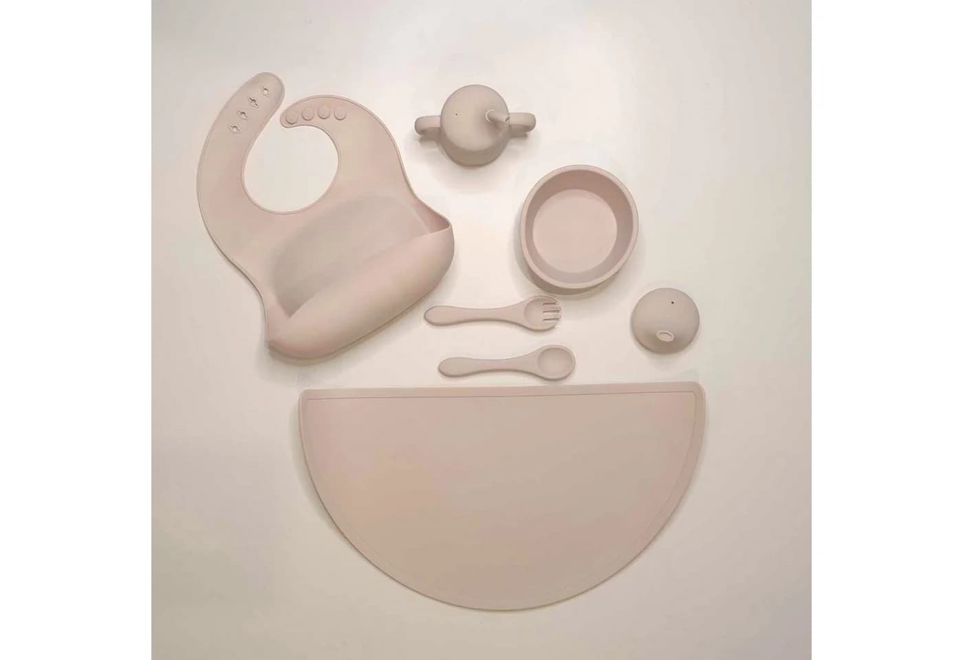 Zayno Kindergeschirr-Set 8-tlg. Silikon Beige BPA-frei - Bild 3