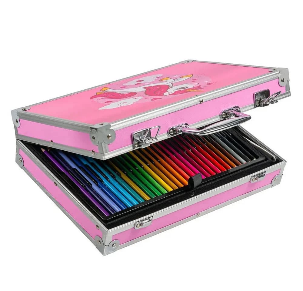 Wisam Kreativset 145-teiliger Kunstkoffer Rosa Zeichen- & Malutensilien - Bild 3