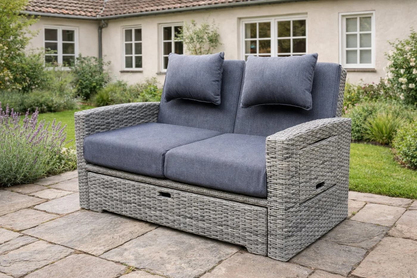 Green Spirit Multifunktions-Gartensofa „Sunny“ grau Polyrattan - Bild 2