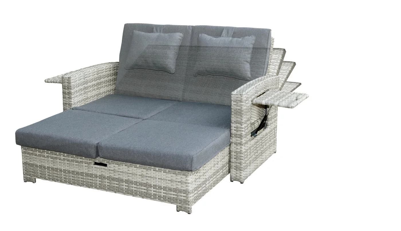 Green Spirit Multifunktions-Gartensofa „Sunny“ grau Polyrattan - Bild 5