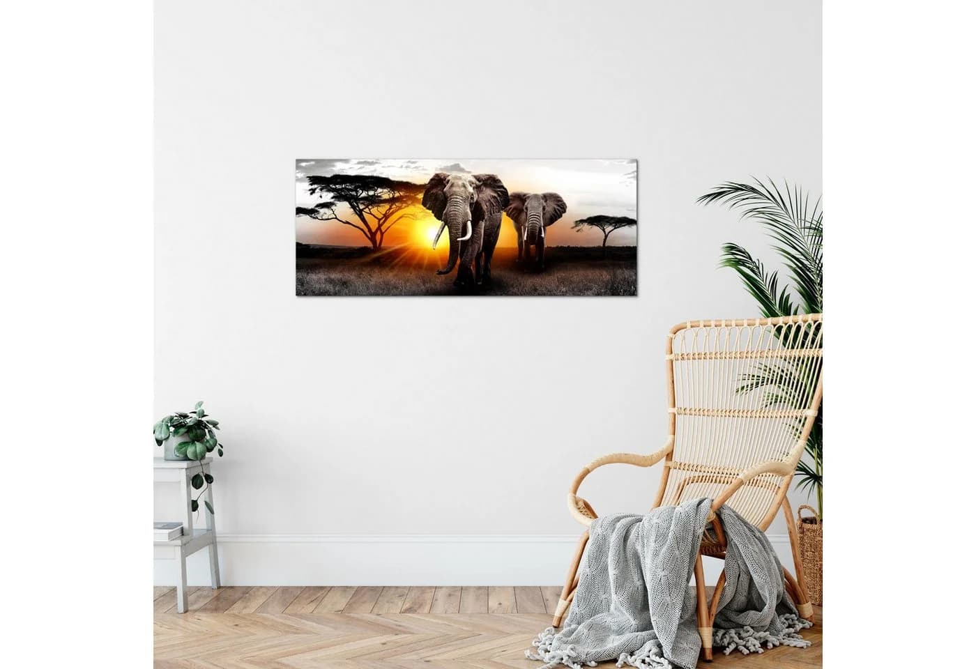 Runa Art XXL-Wandbild Elefant Afrika Sonnenuntergang Savanne - Bild 5