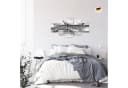 Runa Art Abstraktes 5-teiliges Wandbild Schwarz-Weiß Vlies-Leinwand Bild 1