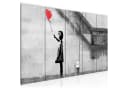Runa Art Wandbild Banksy Ballon Girl Loft Red 5-teilig Bild 2
