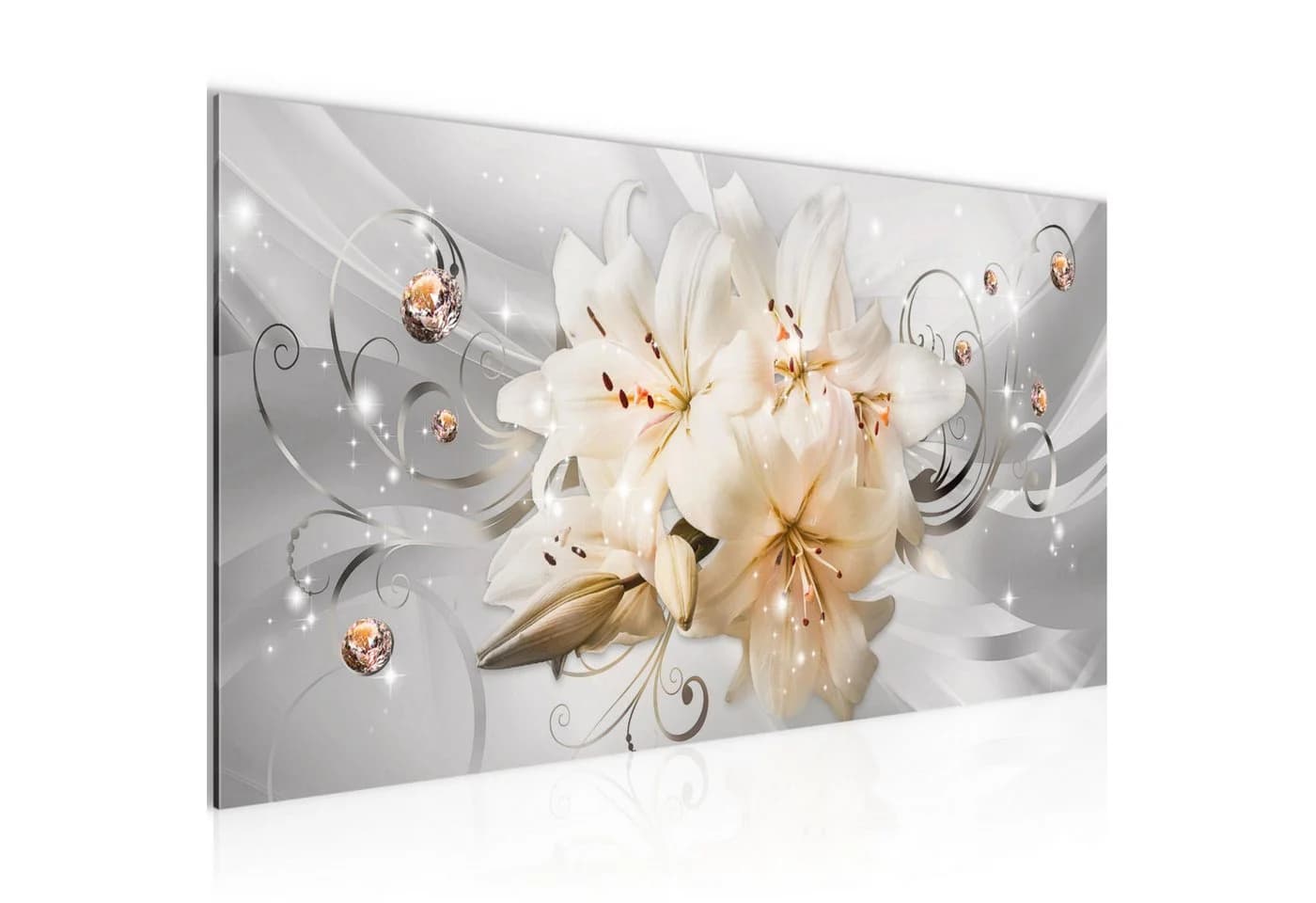 Runa Art Wandbild Blumen Lilien Modern Grau Vlies - Bild 2