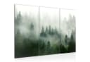 Runa Art 3-teiliges Wandbild Set Wald Natur Grün Grau Nebel Bild 2