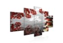 Runa Art 5-teiliges Wandbild Japan Rot Grau Bild 2