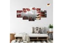 Runa Art 5-teiliges Wandbild Japan Rot Grau Bild 4