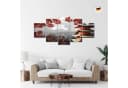 Runa Art 5-teiliges Wandbild Japan Rot Grau Bild 5