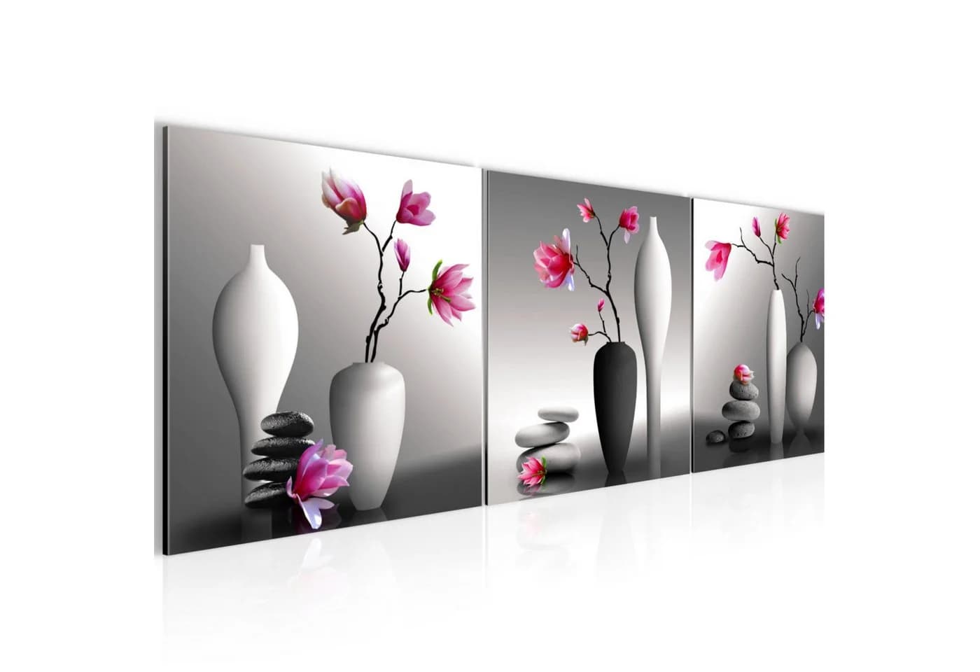 Runa Art Wandbild Magnolien Rosa Grau Vlies-Leinwand - Bild 2
