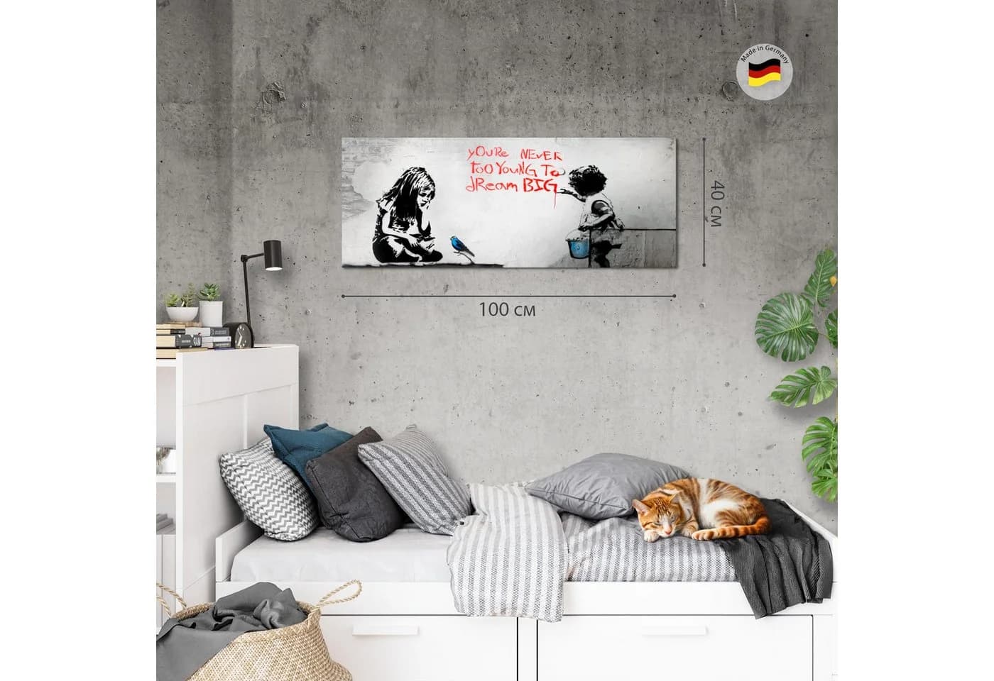 Runa Art Wandbild Banksy XXL 100x40 cm Modernes Vlies-Leinwandbild