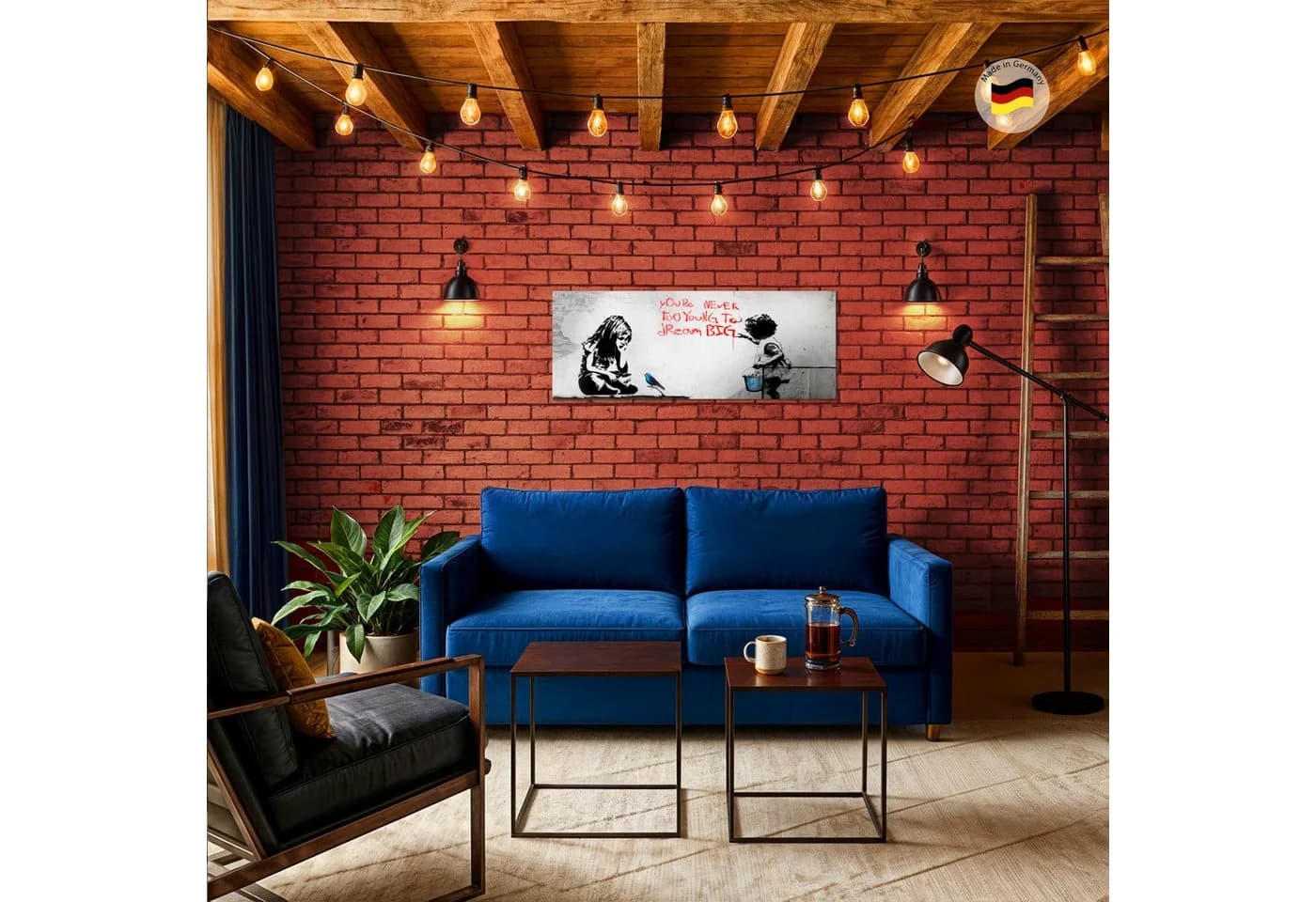 Runa Art Wandbild Banksy XXL 100x40 cm Modernes Vlies-Leinwandbild - Bild 4