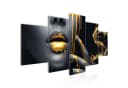 Runa Art Wandbild Schwarz Gold Wohnzimmer Deko Bild Frau Fashion Bild 2