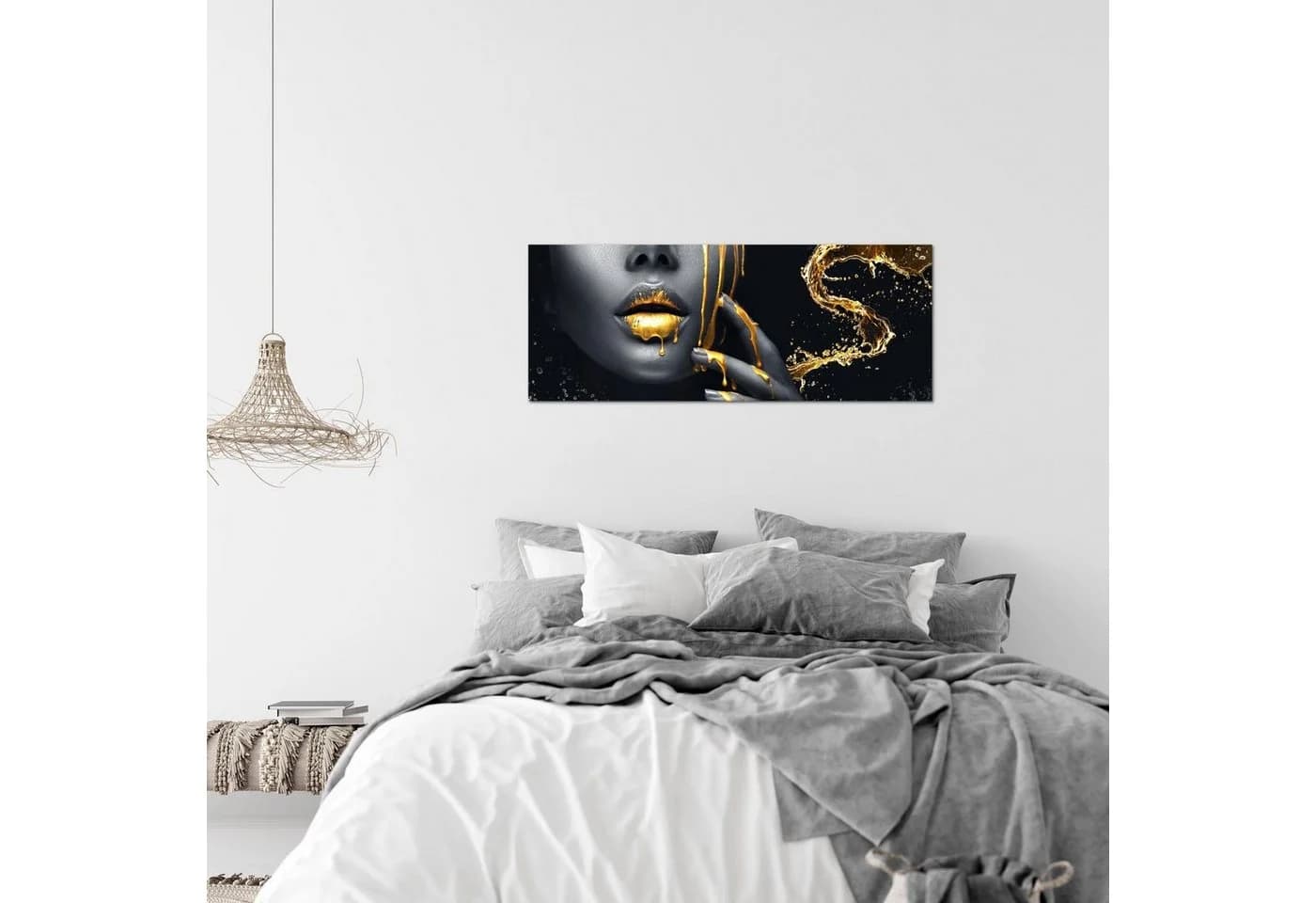 Runa Art Wandbild Schwarz Gold Frau Fashion Deko Bild - Bild 4