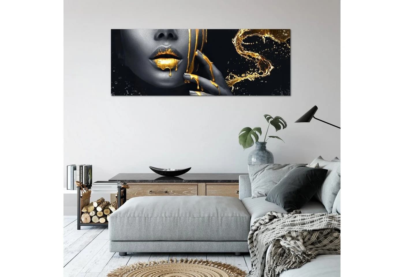 Runa Art Wandbild Schwarz Gold Frau Fashion Deko Bild - Bild 5