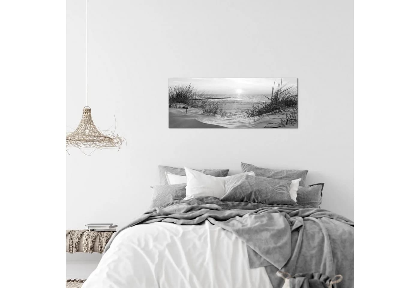 Runa Art XXL-Wandbild Ostsee Strand Meer Bild Urlaub Deko Wohnzimmer Grau Rosa - Bild 3