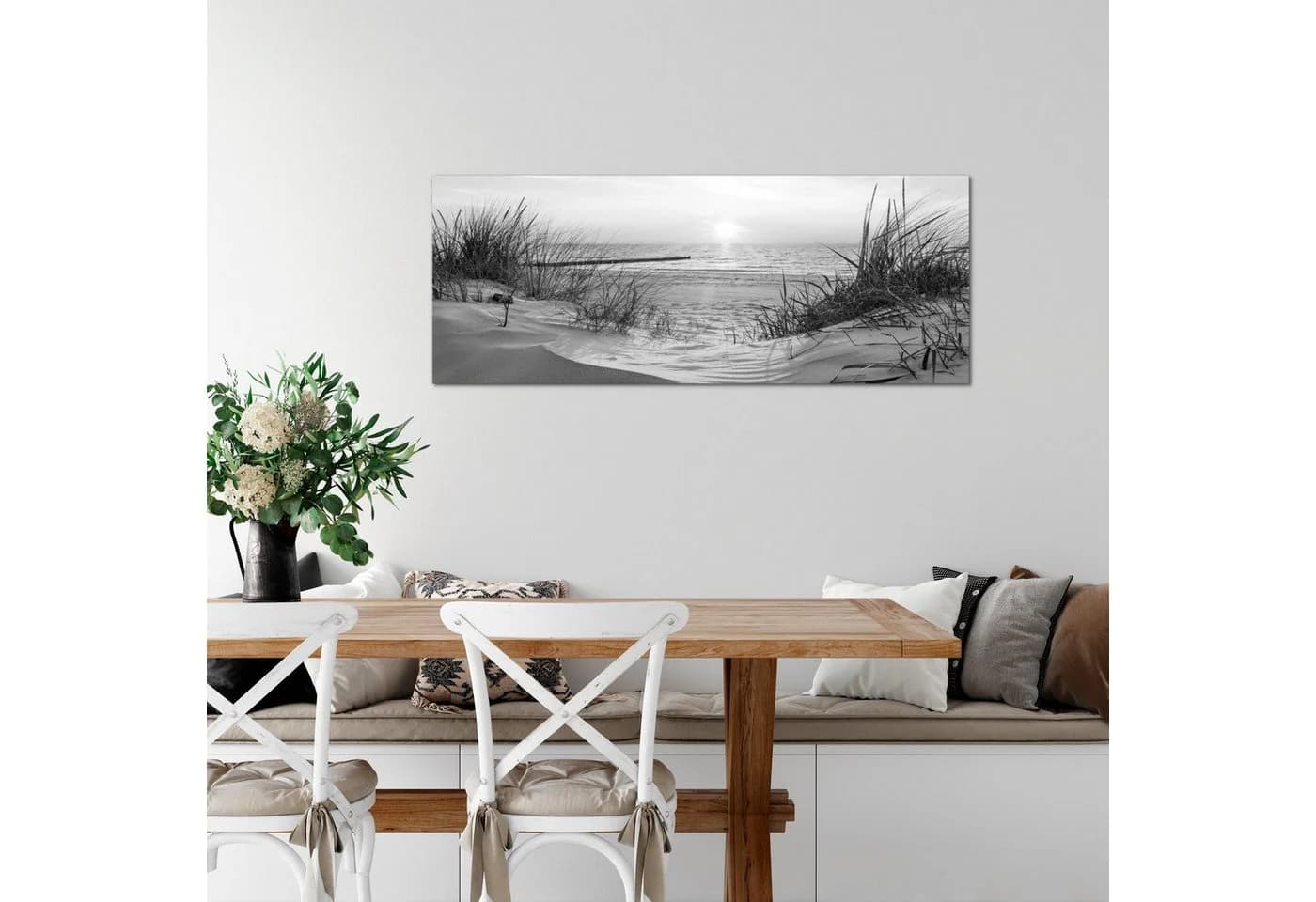 Runa Art XXL-Wandbild Ostsee Strand Meer Bild Urlaub Deko Wohnzimmer Grau Rosa - Bild 4