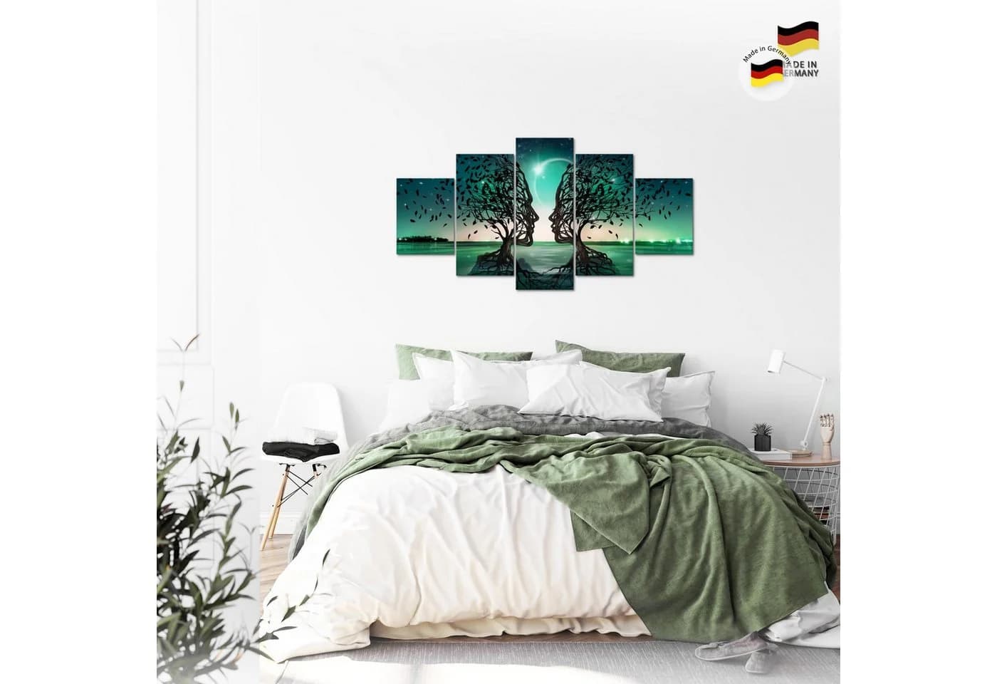 Runa Art Wandbild Set 5-tlg. Modernes Liebespaar Motiv 150x75 cm - Bild 3