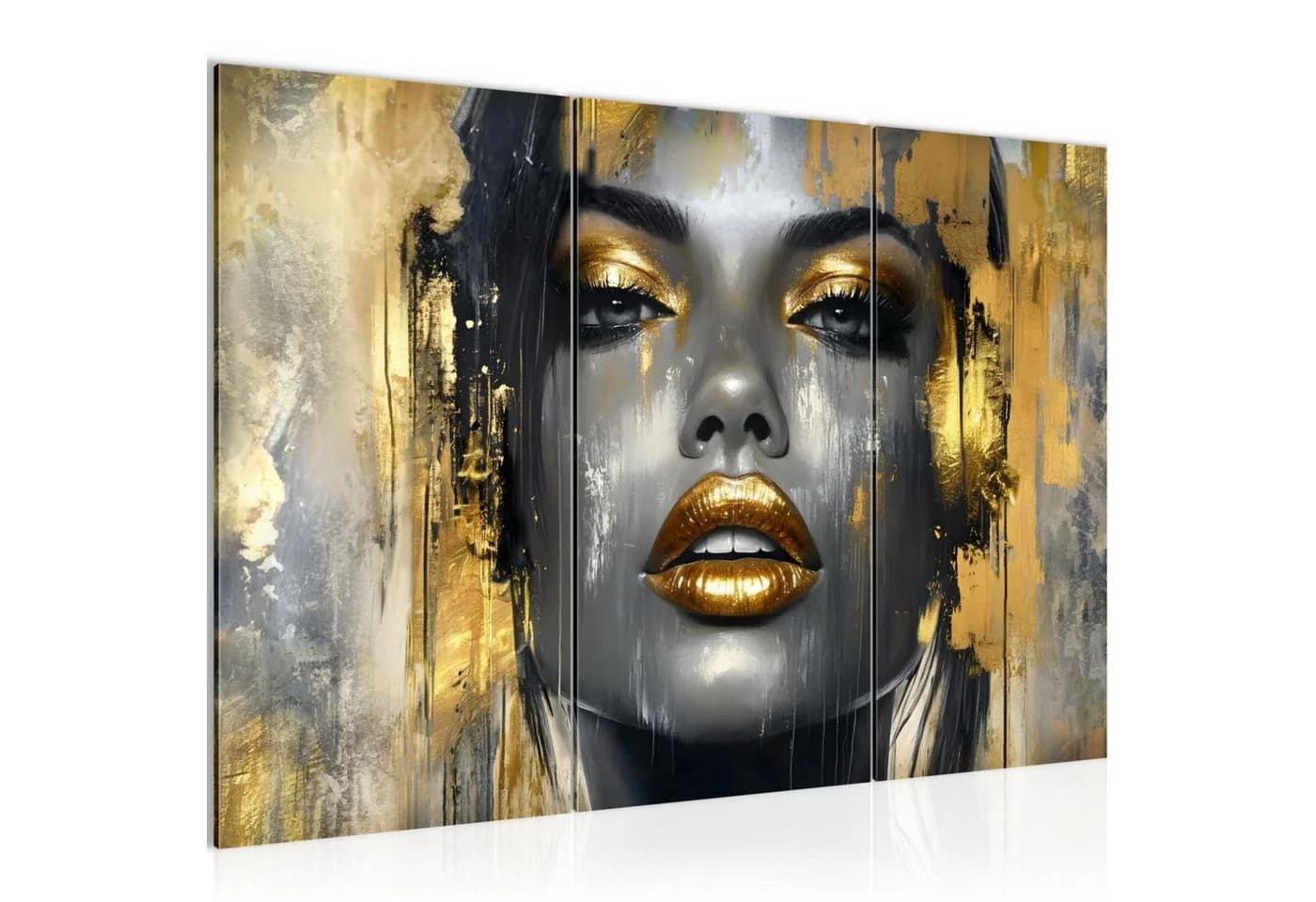 Runa Art Wandbild 3er Set Fashion Frau Lippen 120x80 cm - Bild 2